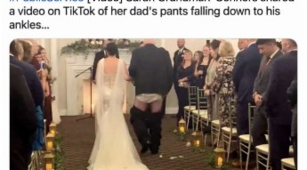 Bride's Dad's Pants Fall Down While Walking Her Down the Aisle